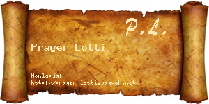 Prager Lotti névjegykártya
